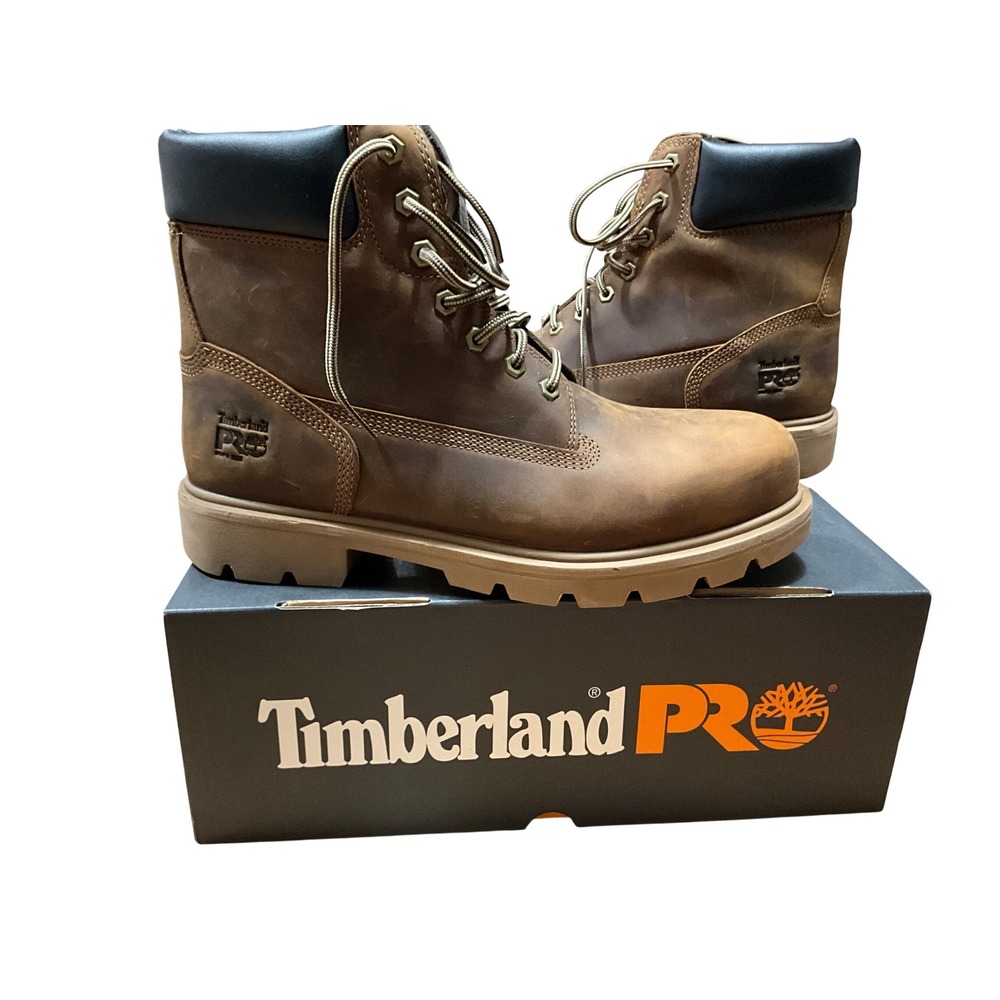 Timberland PRO Direct Attach 6in Soft Toe Work Boots Brown Leather Mens 11.5 M